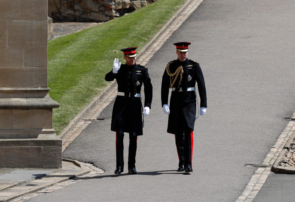 Prince Harry Prince William arriving wedding