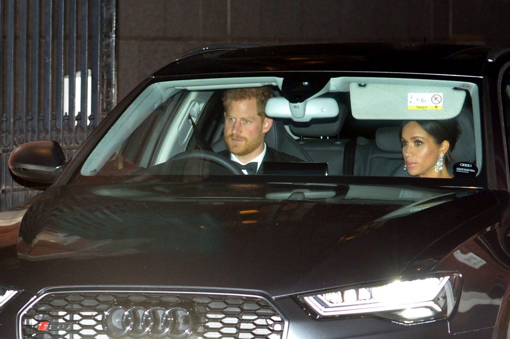 Prince Harry Meghan Markle departing Kensington Palace for Prince Charles' 70th birthday