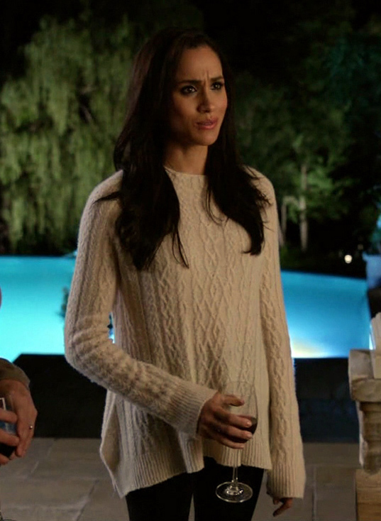 Rachel Zane Row Bea cable-knit cashmere and silk-blend sweater. 