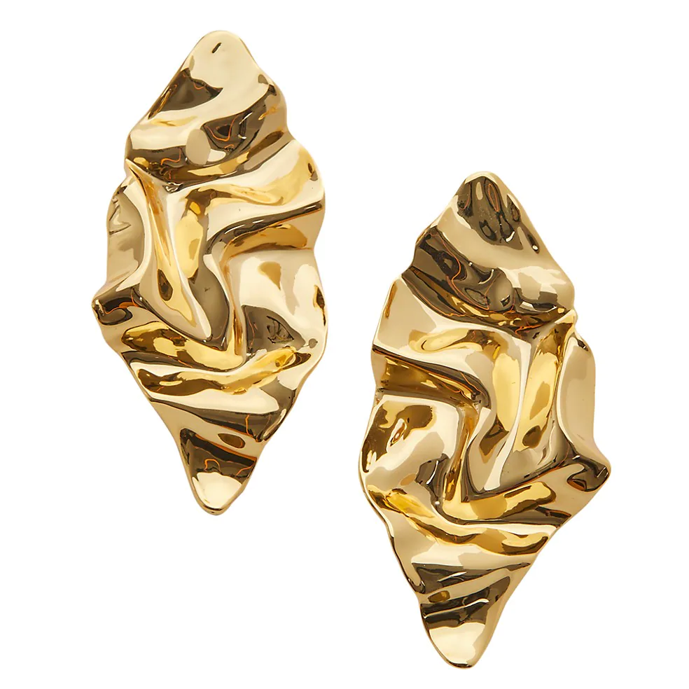 Meghan Markle Alexis Bitter Crumpled Gold post style earrings